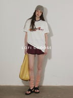 Lofi choose Breathable Loose Fit Commuter Crew Neck Text Print Short Sleeve T-Shirts