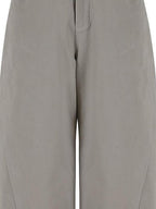 fano High Waist Cotton Pocket Loose Commuter Ladies Gray Green Wide Leg Pants