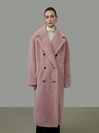 unspoken Thick Warm Tailored Straight Cut Double Breasted Long Women Wool Coats