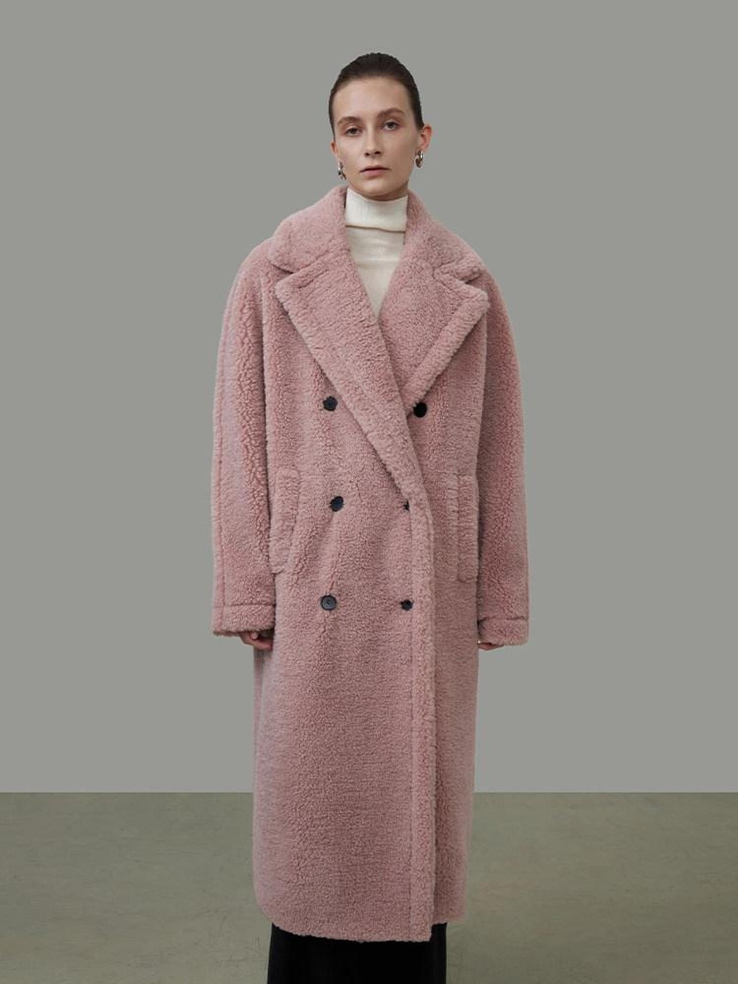 unspoken Thick Warm Tailored Straight Cut Double Breasted Long Women Wool Coats