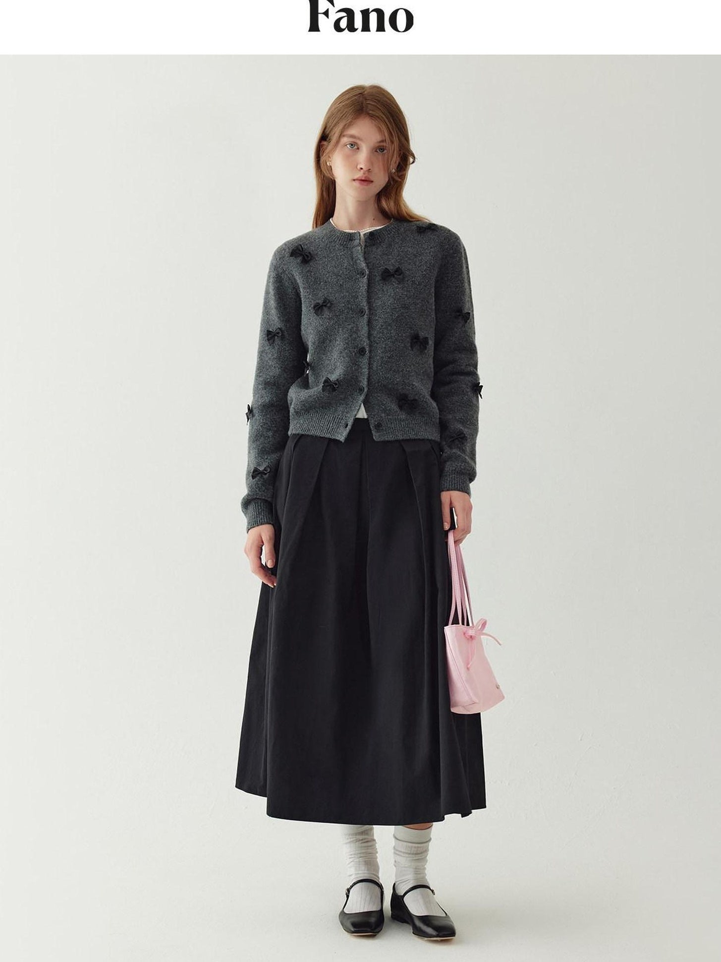 fano High Waist Cotton A Line Zipper Pocket Minimal Commuter Women Black Maxi Skirts