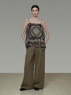 unspoken Resort Print Loose Fit Polyester Tank Women Lightweight Breathable Camisoles