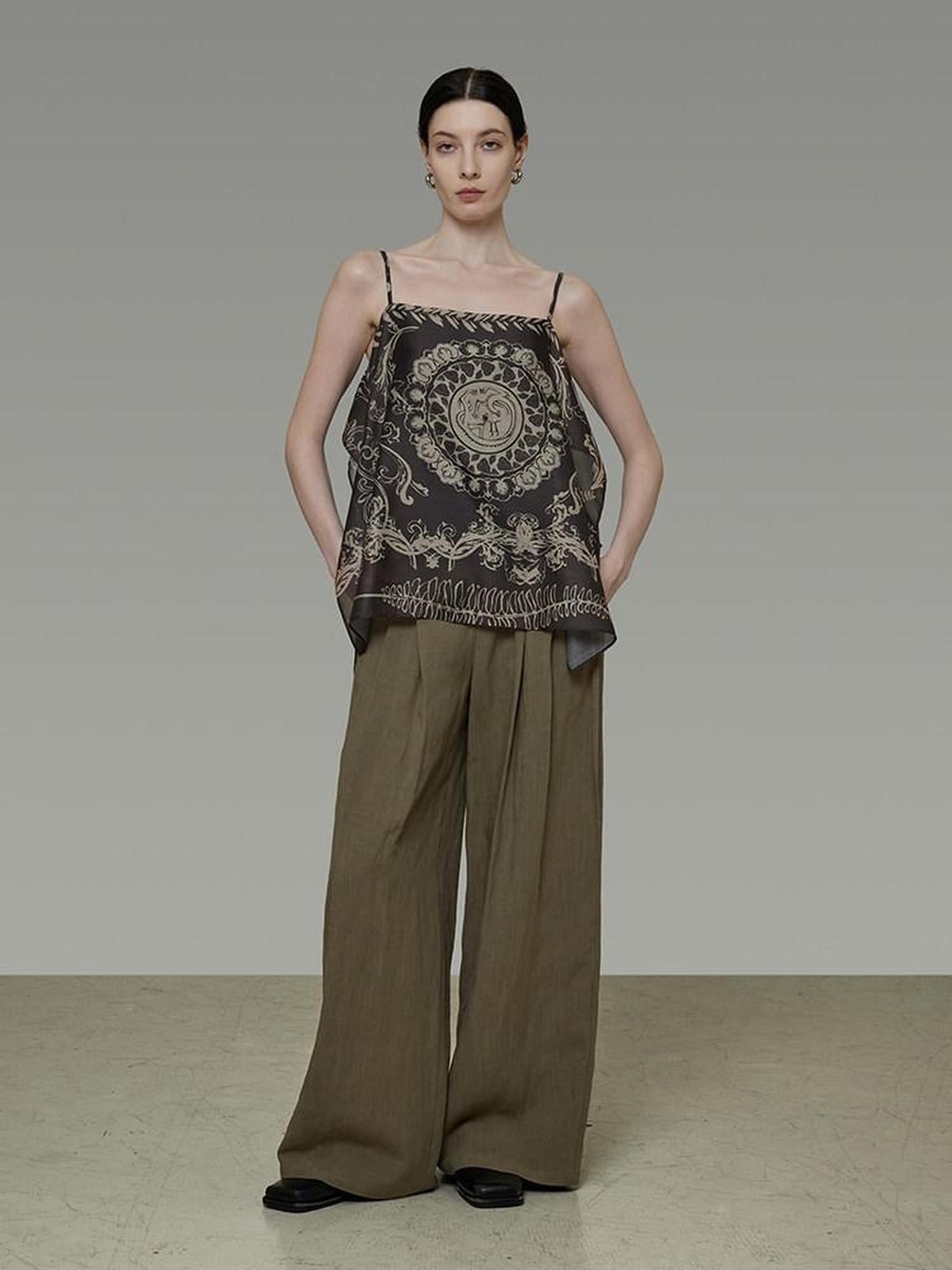 unspoken Resort Print Loose Fit Polyester Tank Women Lightweight Breathable Camisoles