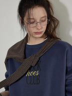 Lofi choose Fleece Lined Oversized Crew Neck Workwear Women Cotton Polyester Blend Sweatshirt