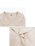 someonesometimes Soft Stretch Knit Slim Fit Casual V-neck Women Sand Long Sleeve T-Shirts
