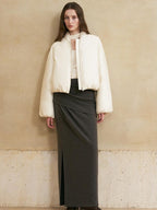 someone sometimes Versatile Lined Knit Slit Straight H Line Mid Waist Women Casual Maxi Skirts