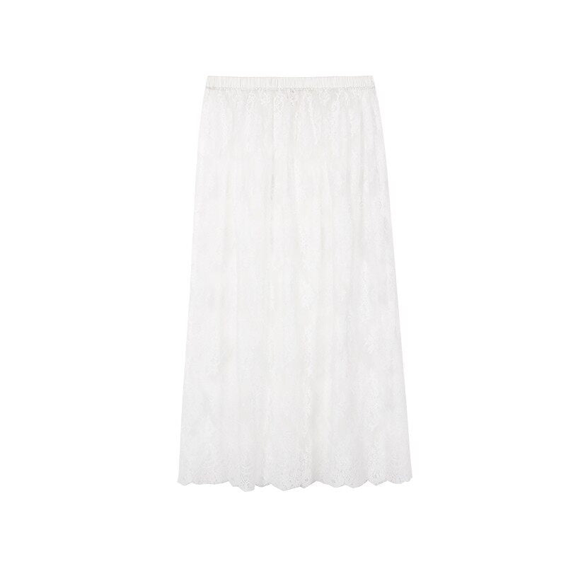 audreyyang_Lace_Trim_Cotton_Loose_Aline_Skirt_Short_Sleeve_Casual_Women_Top_&_Skirt_Sets_MISSTT
