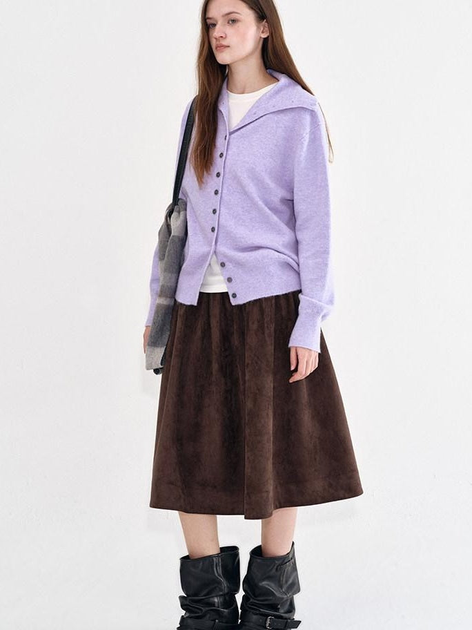 fano Recycled Fiber Loose Fit Casual High Neck Button Long Sleeve Women Cardigans