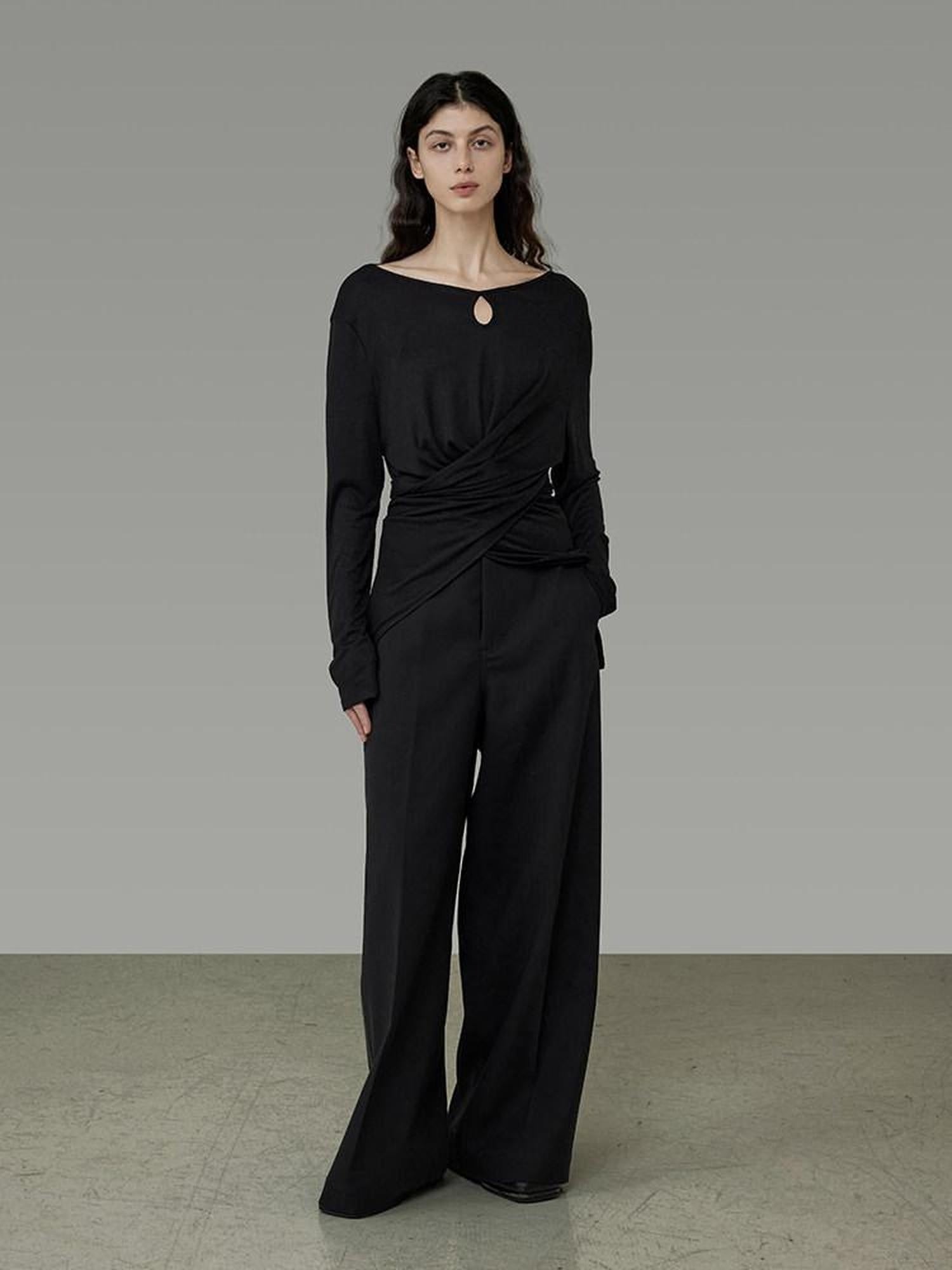 unspoken Soft Stretch Slim Fit Minimal Commuter Knit Pullover For Women Black Sweaters