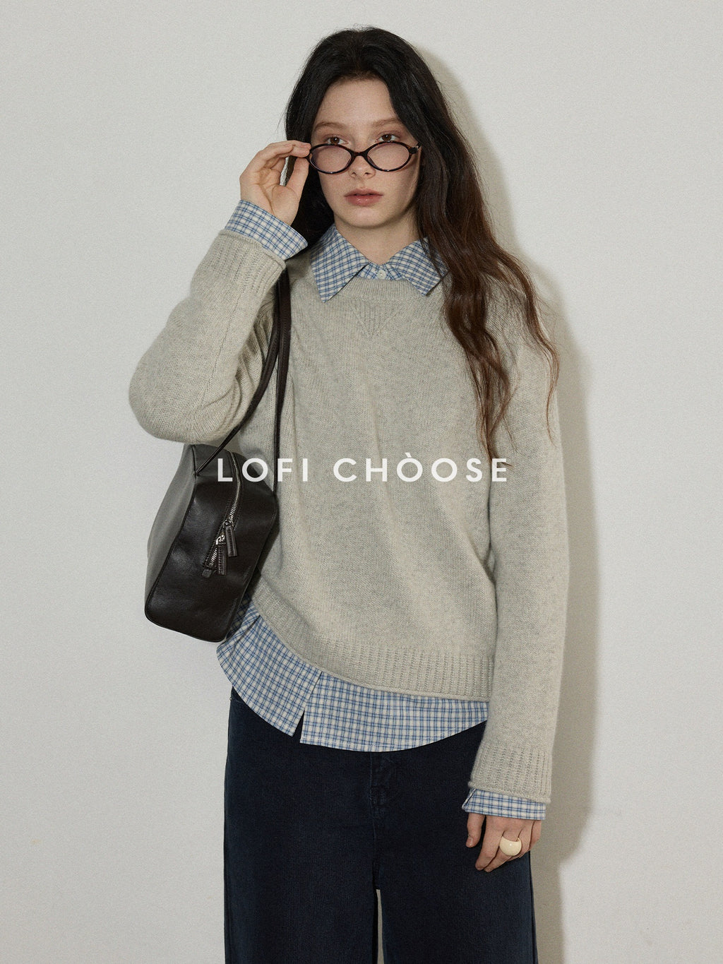 Lofi_choose_Wool_Blend_Loose_Fit_Rolled_Hem_Commuter_Crew_Neck_Women_Light_Grey_Sweaters_MISSTT