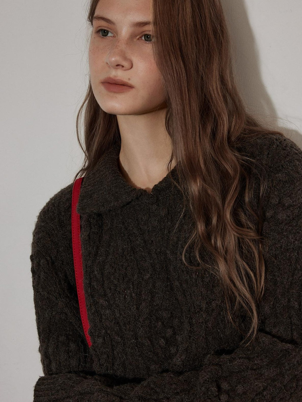Lofi choose Cozy Thick Pullover Loose Fit Office Long Sleeve Knit Blue Charcoal Sweaters