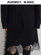 Original Loose Lapel Long Sleeve Open Front Patch Pocket Women Solid Blouses