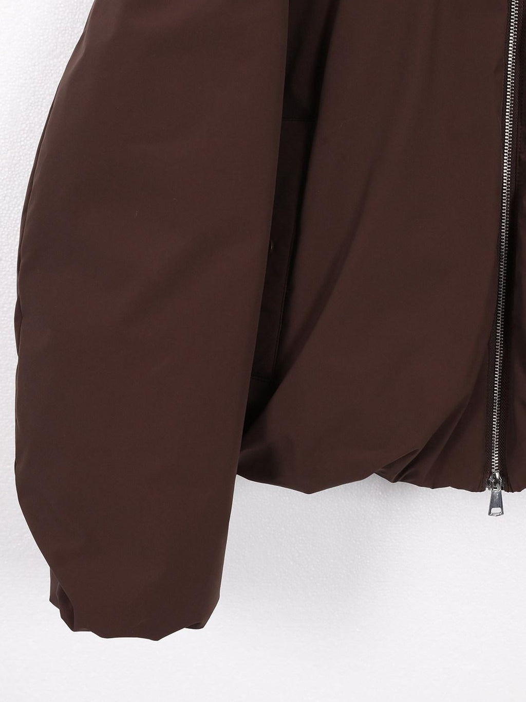 audreyyang Warm 90% White Duck Down Zip Loose Fit Detachable Hood Burgundy Brown Hoodie