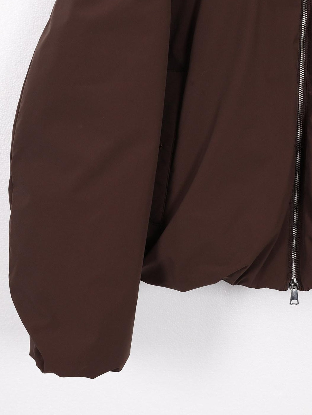 audreyyang Warm 90% White Duck Down Zip Loose Fit Detachable Hood Burgundy Brown Hoodie