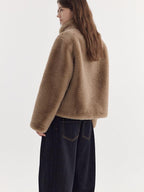 fano Lightweight Breathable Khaki Stand Collar Loose Casual Youth Womens Short Coat