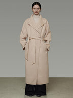 unspoken 100 Percent Wool Longline Thick Structured Relaxed Minimalist Blush Wool Coats
