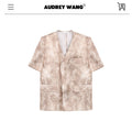audreyyang_Wrinkle_Resistant_Milk_Tea_Print_Collarless_Short_Sleeve_Loose_Fit_Blazers_MISSTT