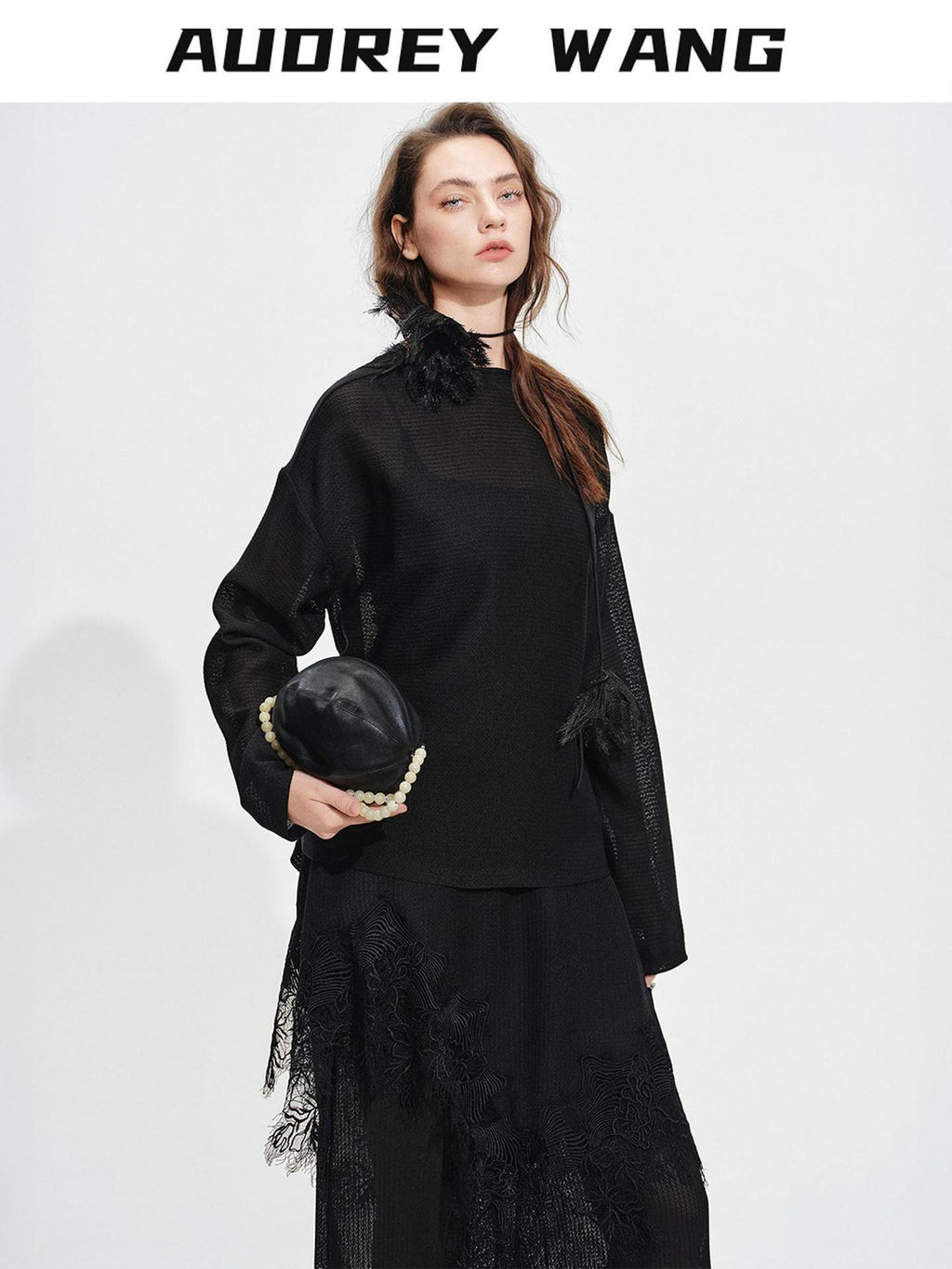 audreyyang Soft Viscose Blend Non Deforming Loose Fit Patchwork Women Top & Pants Sets