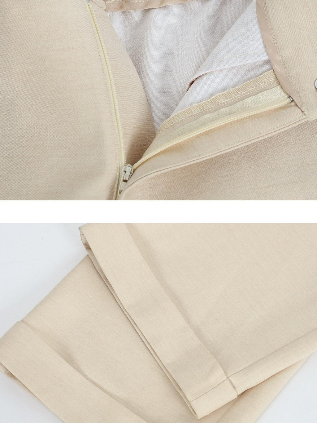 audreyyang Oversized Wool Single Button Notch Lapel Long Sleeve Women Cream Black Blazers