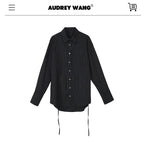 audreyyang_Striped_Relaxed_Lapel_Button_Long_Sleeve_Casual_Women_Polyester_Top_&_Pants_Sets_MISSTT