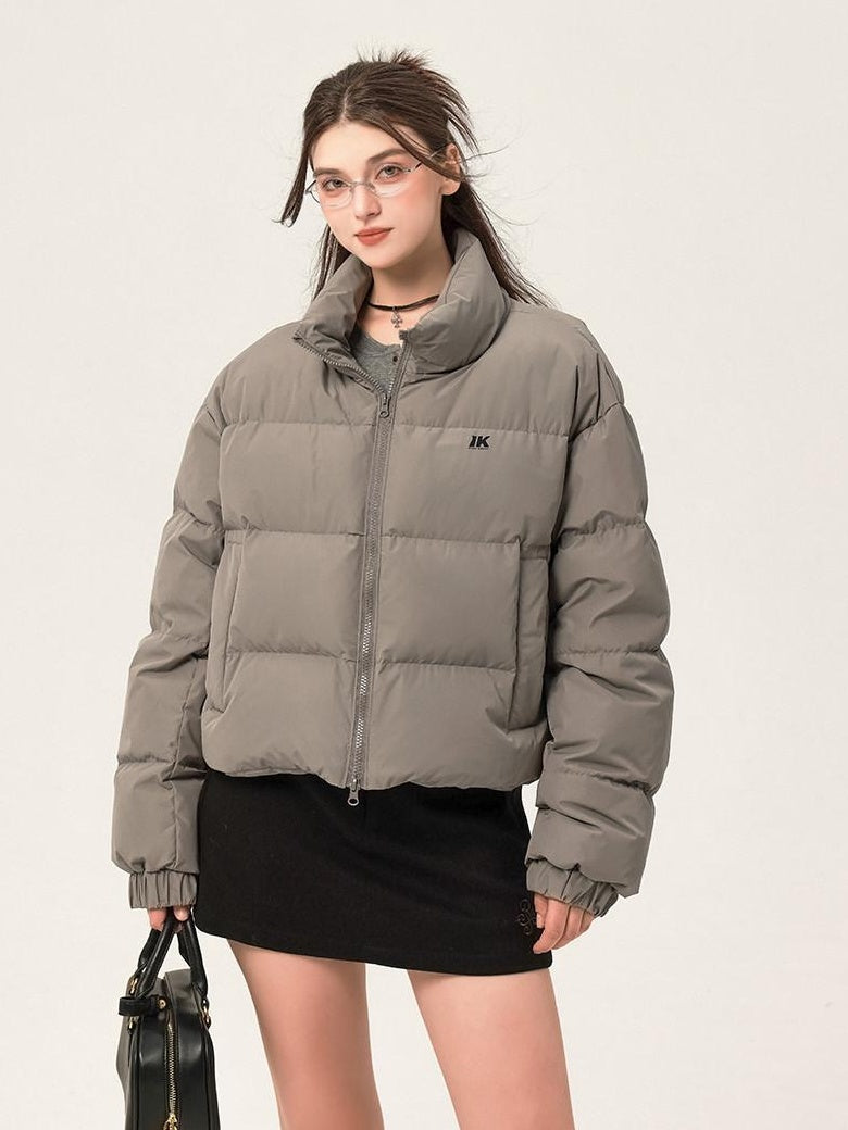 ikyou 90 Percent White Duck Down Memory Fabric Minimalist Straight Short Down Jackets