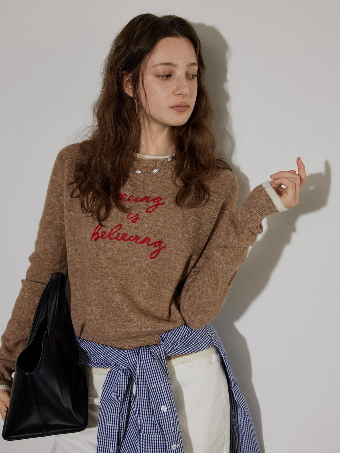 Lofi choose Colorblock Pullover Relaxed Fit Commuter Crewneck Casual Office Sweatshirt