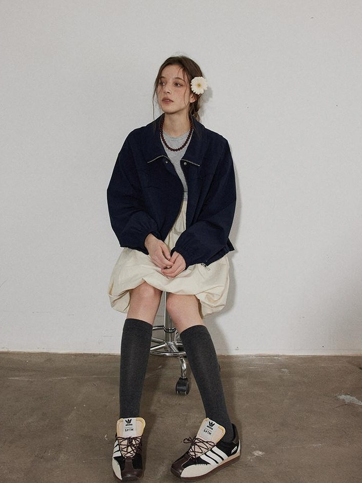 Lofi choose High Waist Irregular Hem Loose Fit Workwear Solid Beige Office Midi Skirts