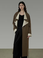 unspoken Minimalist Office Loose Longline Poly Blend Women Green Trench Coats