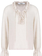 fano Breathable V-neck Korean Office Loose Fit Lace Girls Basic Crop Tops