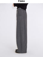 fano Soft Stretch Knit Natural Waist Straight Leg Casual Women Dark Gray Sweatpants