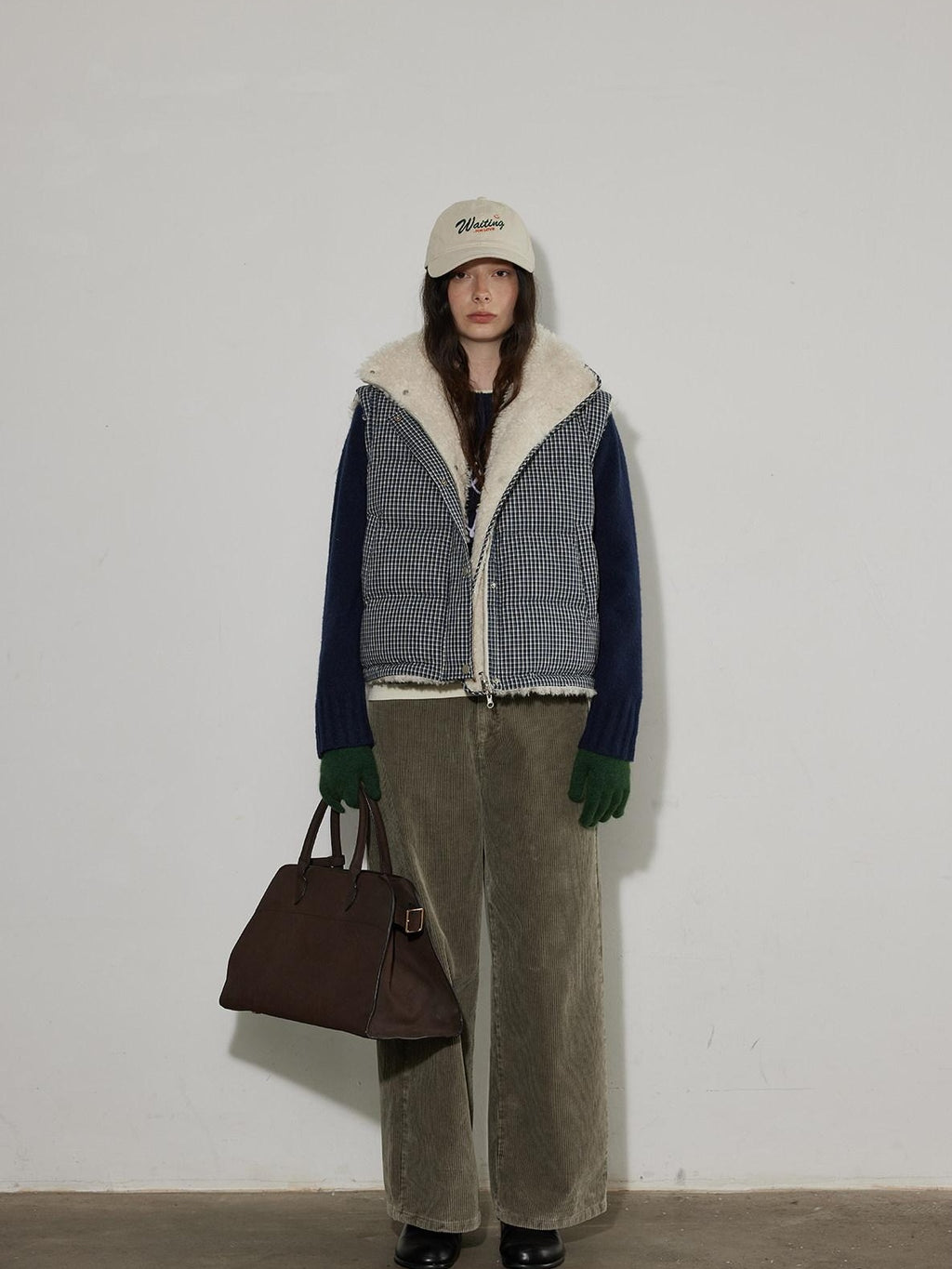 Lofi choose High Waist Chunky Stripe Office Ready Women Light Gray Wide Leg Pants