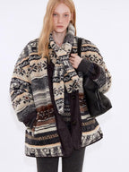 fano Warm Reversible Printed Casual Lapel Regular Fit Young Women Puffer Jackets