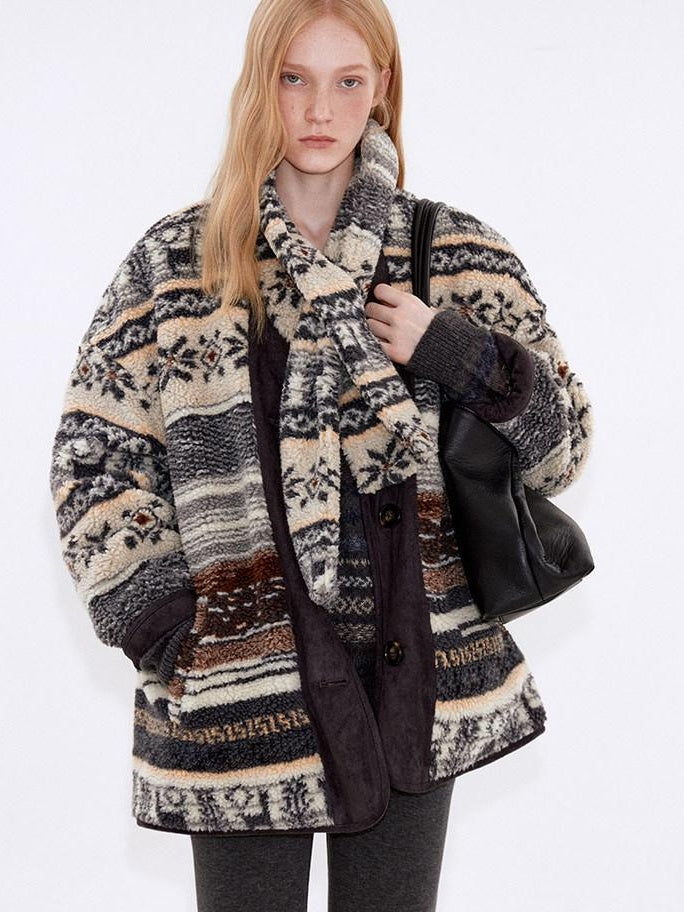 fano Warm Reversible Printed Casual Lapel Regular Fit Young Women Puffer Jackets