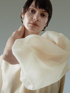 unspoken Breathable Original Loose Spliced Lantern Sleeve Pullover Polyester Blouses