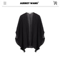 audreyyang_Light_Hemp_Knit_Relaxed_Batwing_V-neck_Women_Black_Open_Front_Cardigans_MISSTT