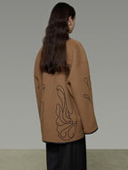 unspoken 100 Percent Lambswool Relaxed Fit Minimalist Commuter Women Camel Wool Coats