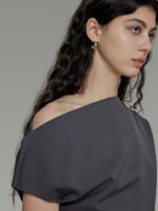 unspoken Ruffle V-neck Fitted Bell Sleeve Work Chic Polyester Knit Off Shoulder Crop Tops