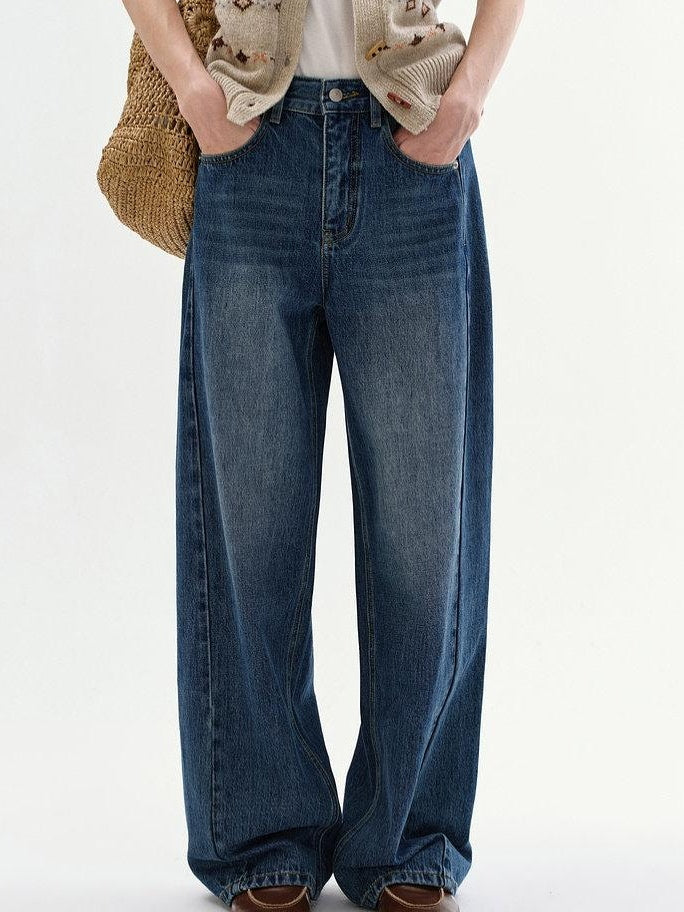 fano Cotton Commuter Natural Waist Loose Fit Women Denim No Stretch Wide Leg Jeans