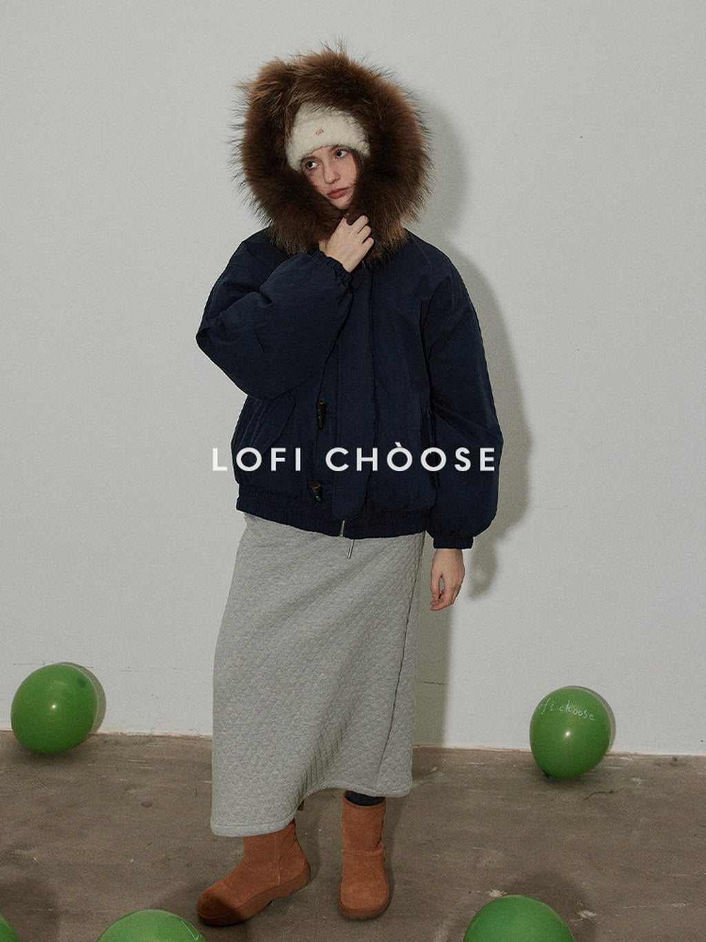 Lofi choose 90% White Duck Down Short Detachable Hood Fur Collar Commuter Women Down Jackets