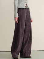 someonesometimes Washed Cotton Vintage Balloon Natural Waist Casual Women Purple Pants