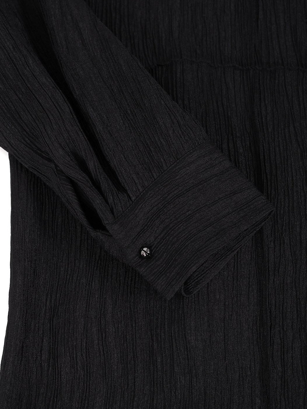 audreyyang Shape Retention Viscose Blend Loose Collared Button Women Black Top & Pants Sets
