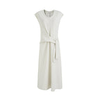 unspoken_Cotton_Blend_Tie_Waist_Minimalist_Commuter_Short_Sleeve_U_Neck_Maxi_Dresses_MISSTT