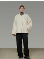 unspoken Premium Sheepswool Thick Tailored Relaxed Office One Button Wool Coats