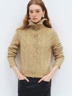 someonesometimes Soft Acrylic Long Sleeve Button Front Slim Fit Womens Mustard Yellow Cardigans