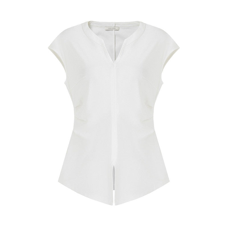 unspoken_Soft_Cotton_V-neck_Slim_Fit_Minimalist_Women_Black_White_Off_Shoulder_Crop_Tops_MISSTT
