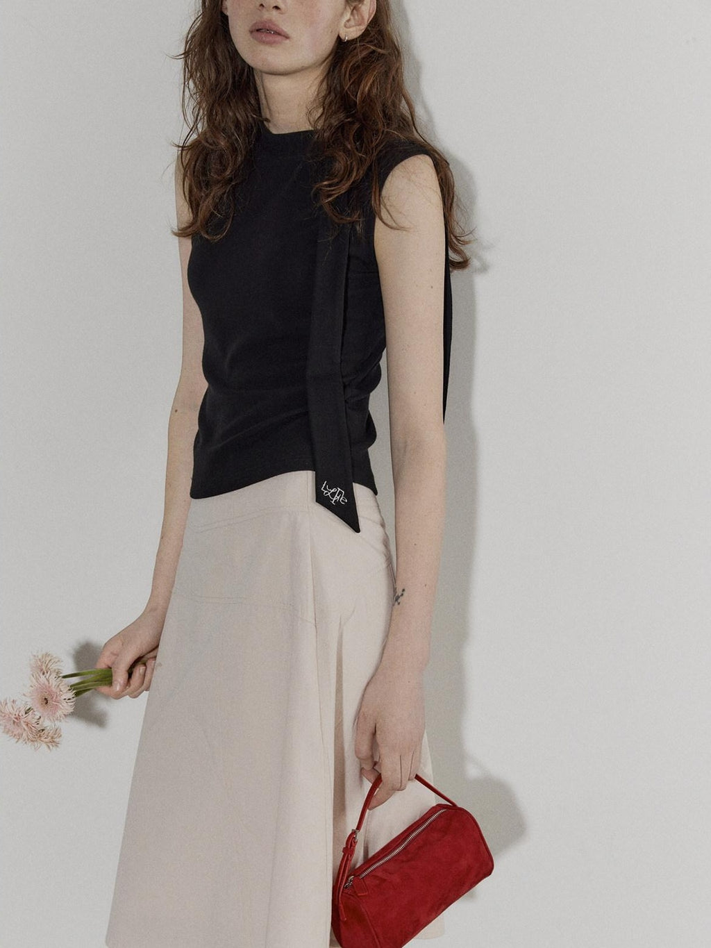 Lofi choose High Waist Flattering Wide A Line Loose Workwear Pink Full Circle Midi Skirts