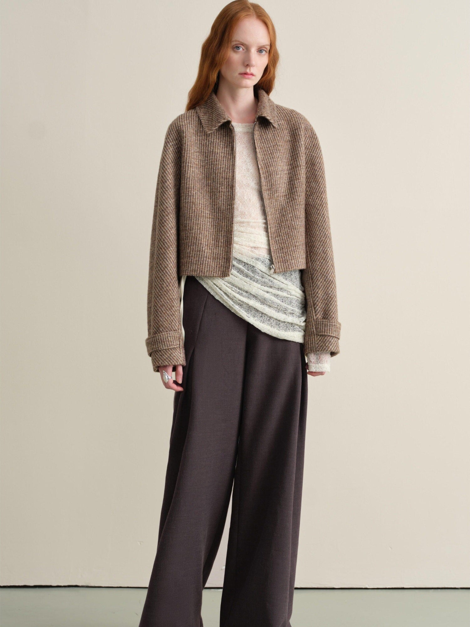 someonesometimes Wrinkle Resistant Minimal Workwear Natural Waist Women Purple Straight Pants