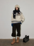 Lofi choose High Waist Casual Zipper Fly Cotton Blend Women Beige Brown Wide Leg Pants