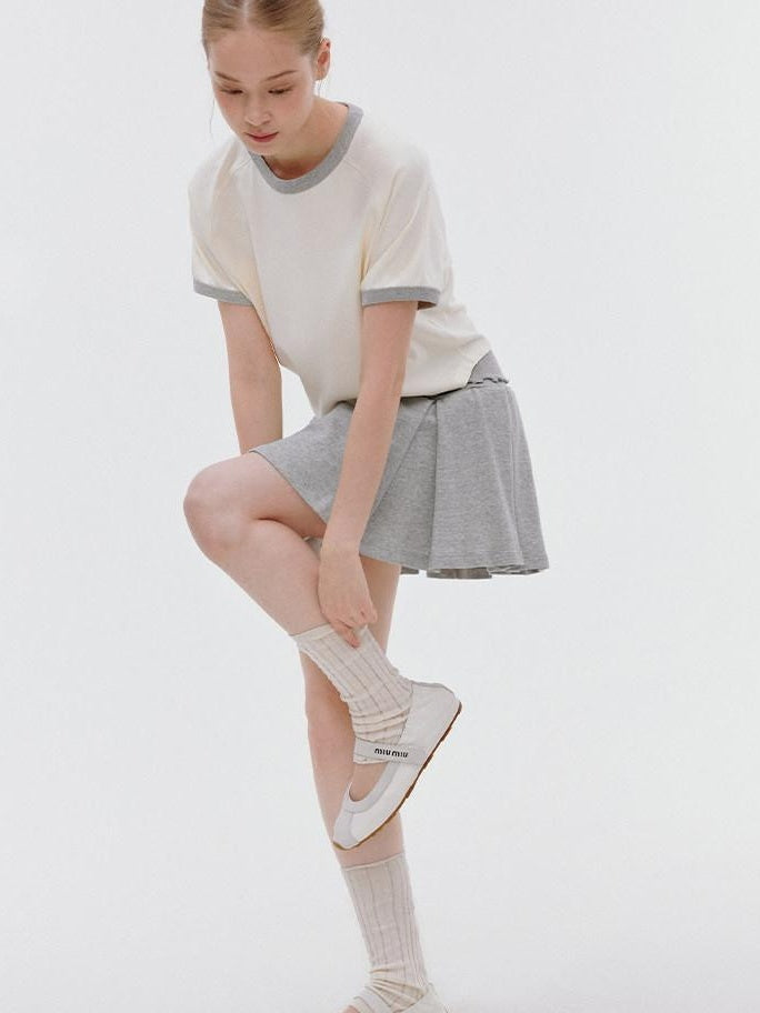 fano Quick Dry Cotton Stretch Loose Korean Crewneck Off White Short Sleeve T-Shirts