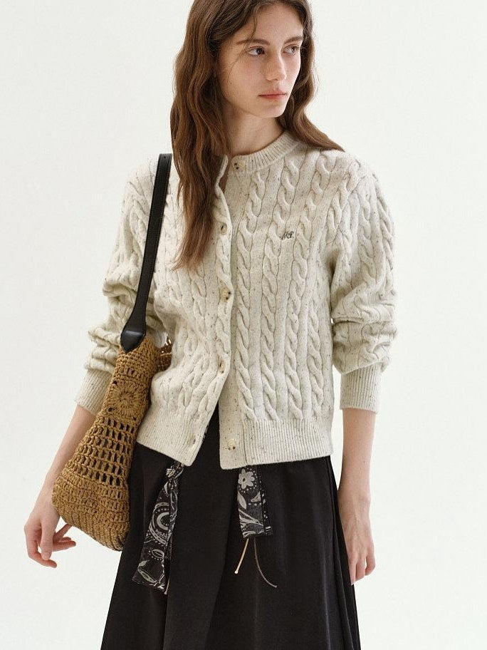 fano Thermal Embroidered Loose Fit Casual Women Long Sleeve Knit Cardigans